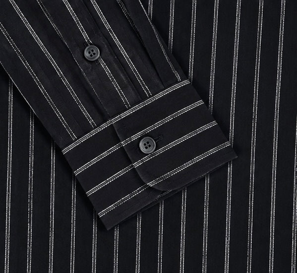 Calvin Klein Black Pinstripe Cotton Shirt – Large