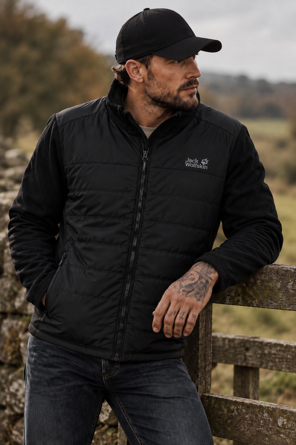 Jack Wolfskin Black Hybrid Insulated Jacket Coat – XL – Grade A*
