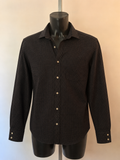 Paul Fredrick Black Copper Micro Dot Slim Fit Dress - Large