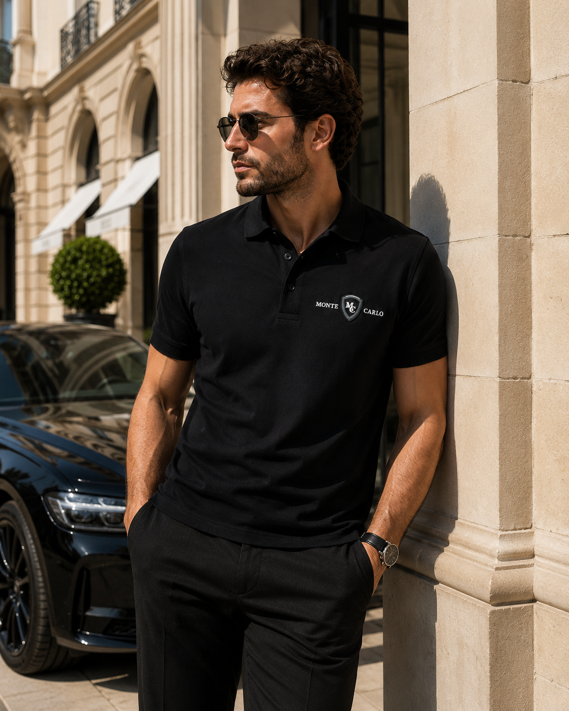 Monte Carlo Black Logo Polo Shirt - XL