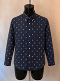 Nautica Shirt - Navy Blue Sailboat Print - Medium - Grade A