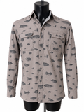 Croft & Barrow Quick-Dry Fishing Print Shirt - Medium - Grade A