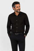 Paul Fredrick Black Copper Micro Dot Slim Fit Dress - Large