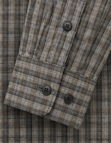 Van Heusen Shirt - Grey Check Long Sleeve - Large - Grade B