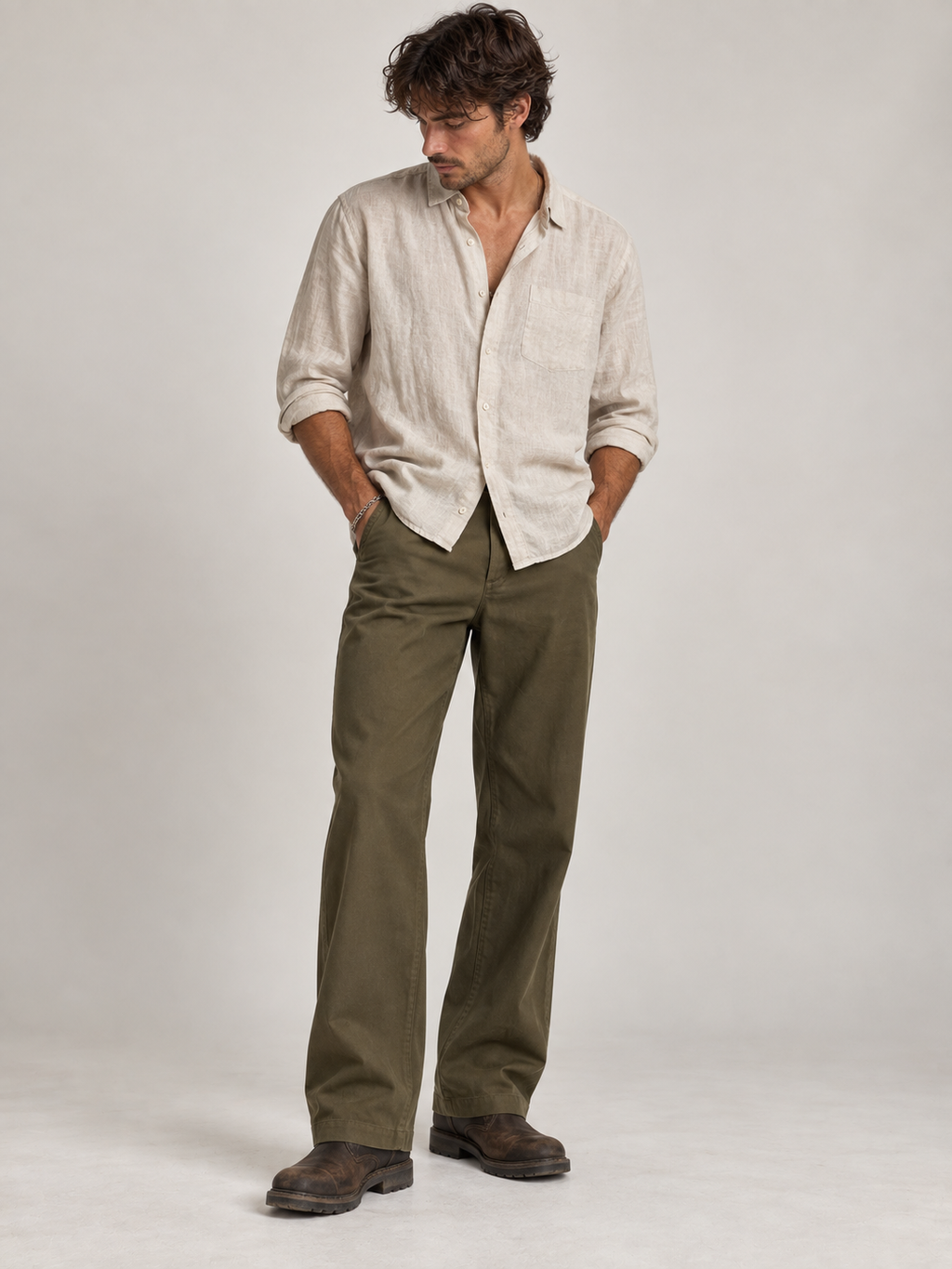 Tommy Hilfiger Olive Green Chinos - W34 L30 - Grade A