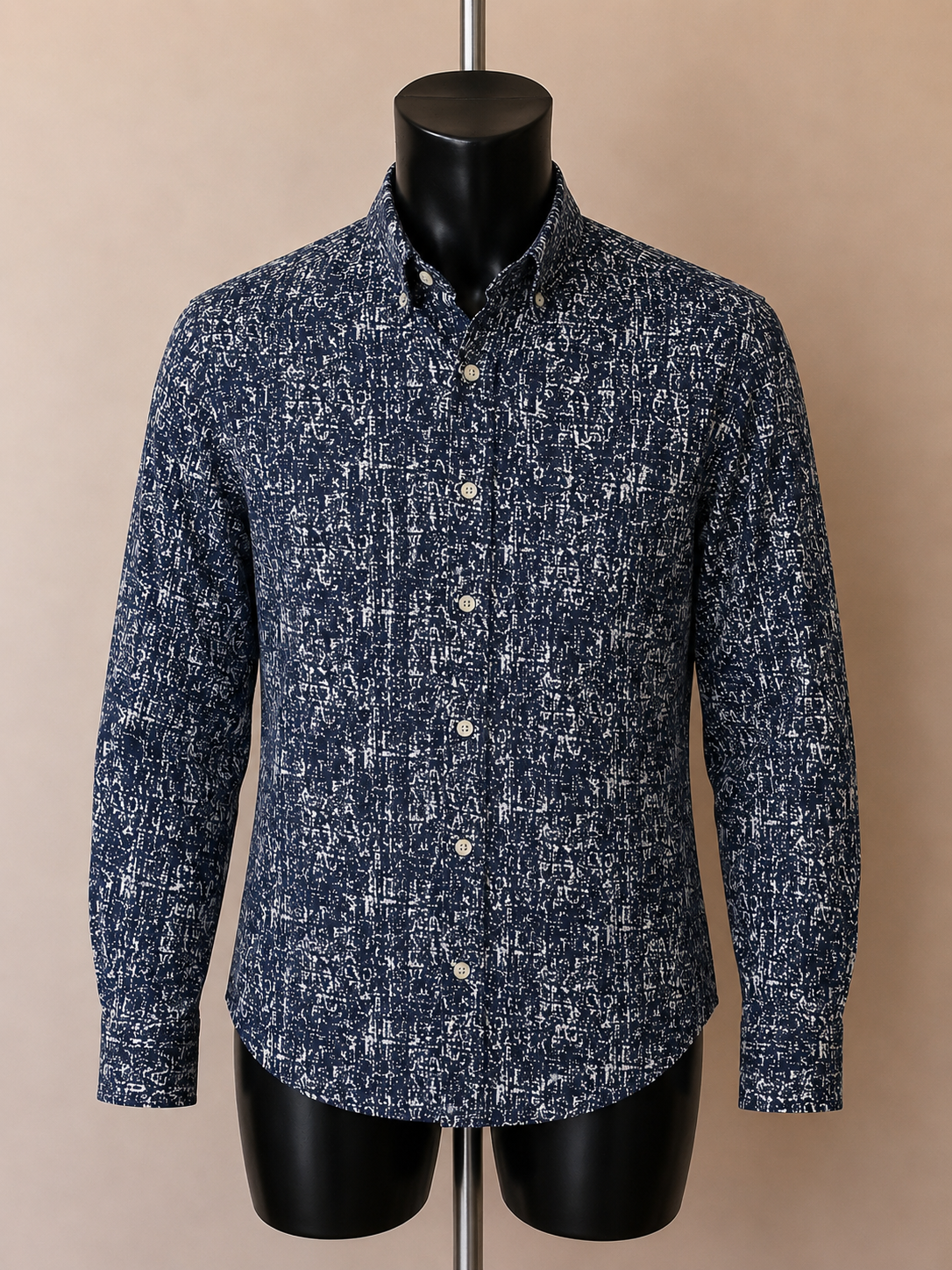 H&M Premium Cotton Blue & White Patterned Shirt – Small