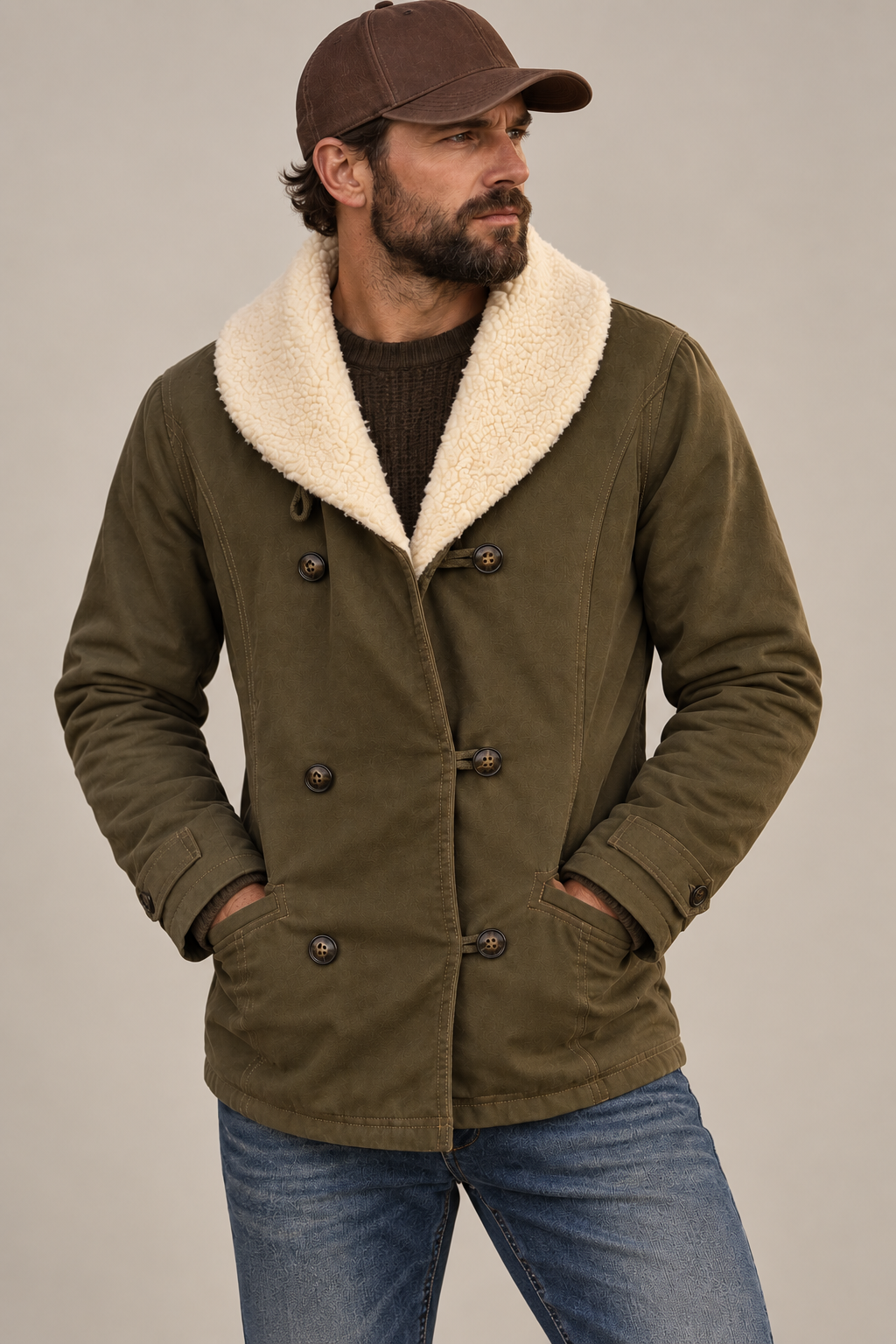 Lee Olive Green Sherpa Collar Jacket – Large – Grade A