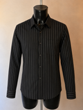 Calvin Klein Black Pinstripe Cotton Shirt – Large