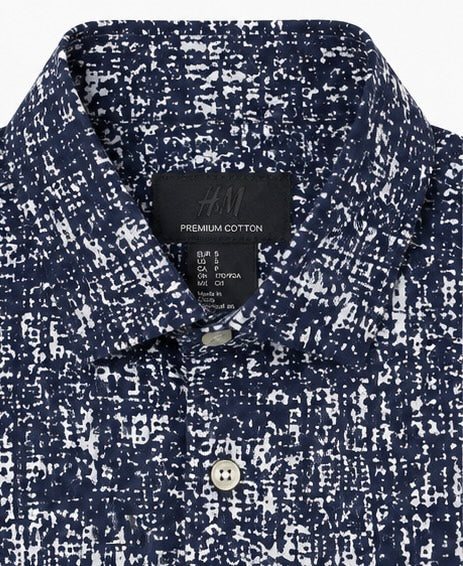 H&M Premium Cotton Blue & White Patterned Shirt – Small