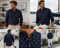 Nautica Navy Blue Sailboat Print - Medium