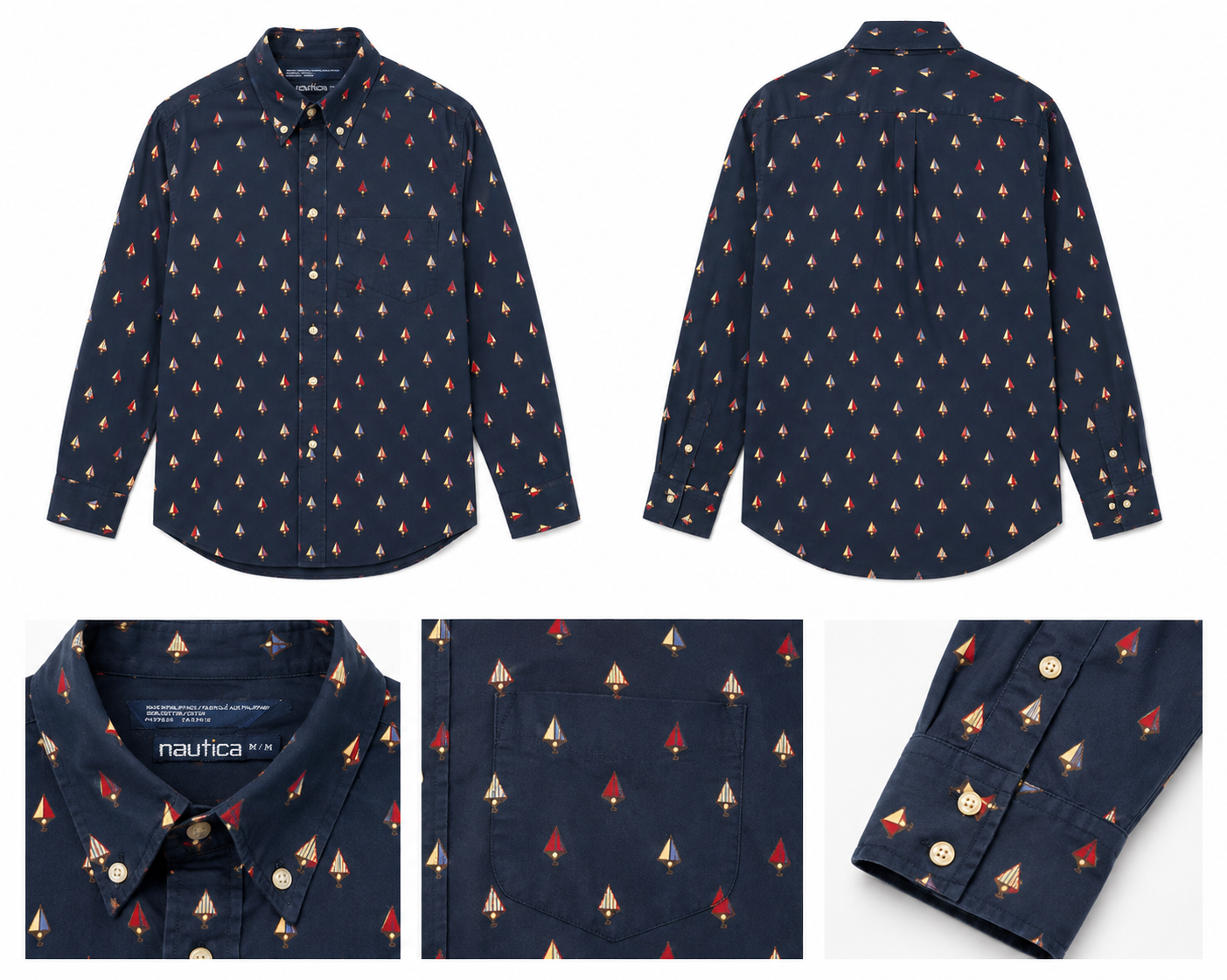 Nautica Navy Blue Sailboat Print - Medium