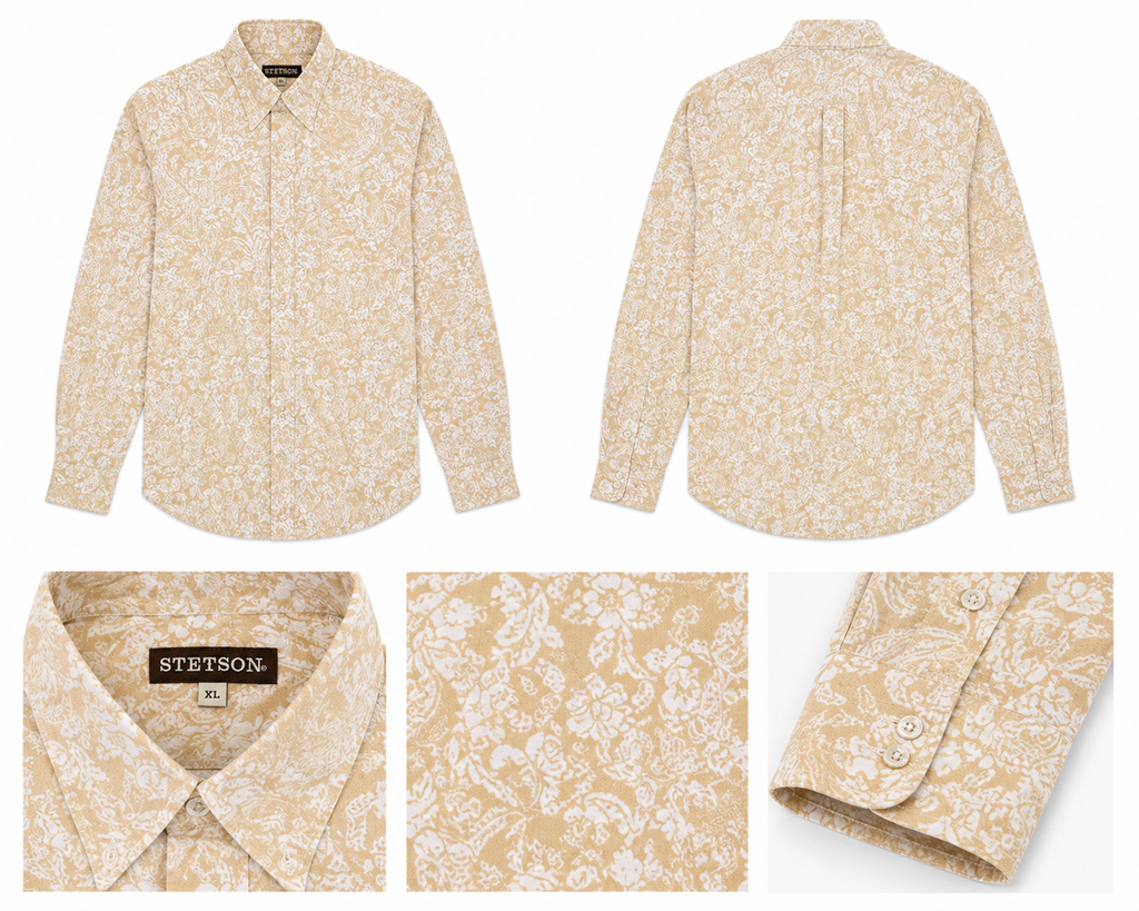 Stetson Men’s Gold & White Paisley Pattern - XL