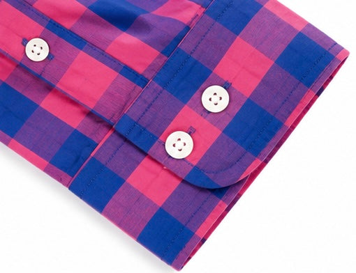 J.Crew Slim Fit Shirt - Pink & Blue Check - small - Grade A