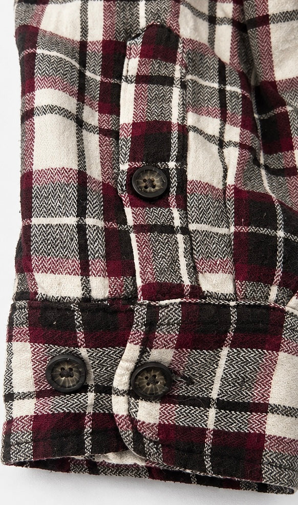 Faded Glory Red & Navy Check Wool-Lined Shacket Jacket - L - Grade B