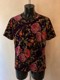 Oversized Floral Velour T-Shirt – Medium