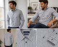 Nautica White & Navy Vertical Stripe - Large