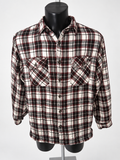 Faded Glory Red & Navy Check Wool-Lined Shacket Jacket - L - Grade B