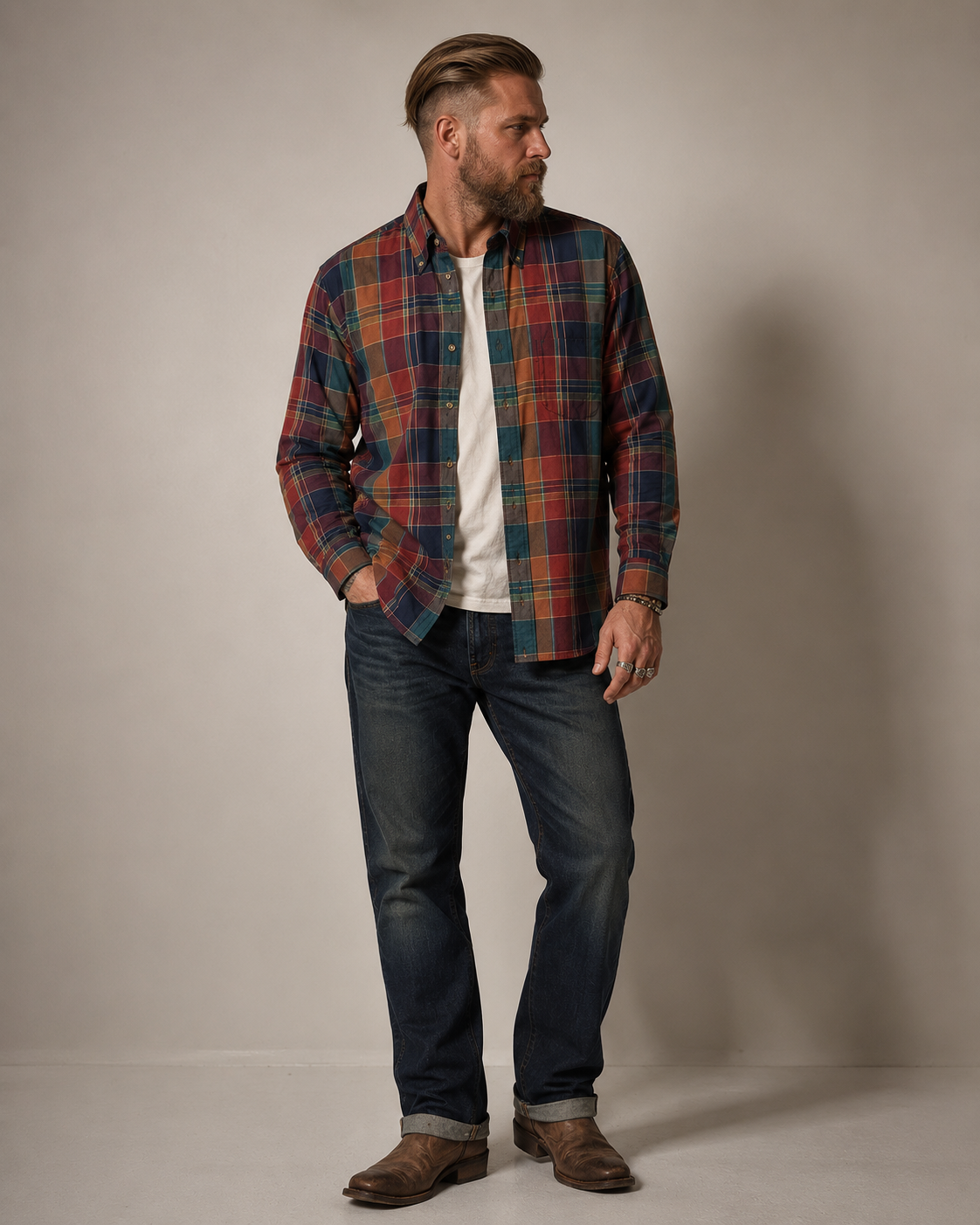 Vintage Renbergs by Gitman Bros Autumn Plaid Cotton Shirt - XL