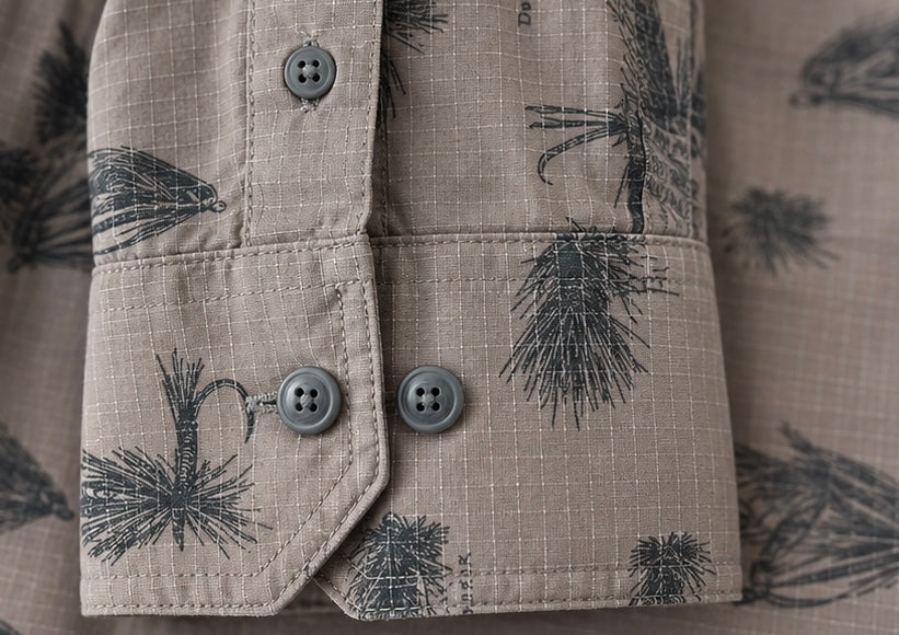 Croft & Barrow Quick-Dry Fishing Print Shirt - Medium - Grade A