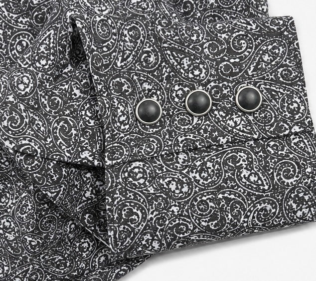 Wrangler George Strait™ Signature Collection Shirt - Black Paisley Pearl Snap Western - Large - Grade A*
