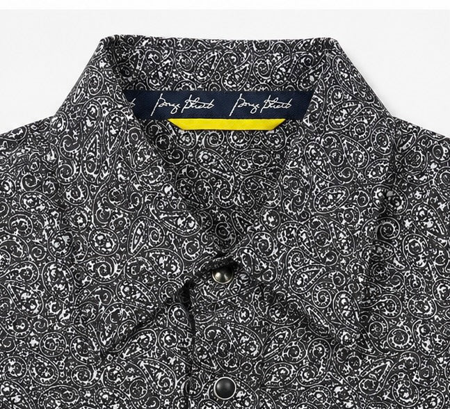 Wrangler George Strait™ Signature Collection Shirt - Black Paisley Pearl Snap Western - Large - Grade A*