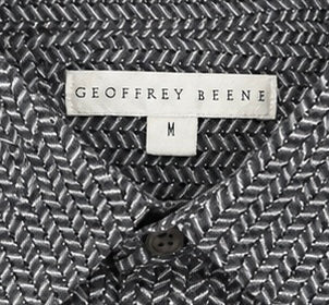 Geoffrey Beene Short - Grey Herringbone Zigzag Pattern - Medium - Grade A