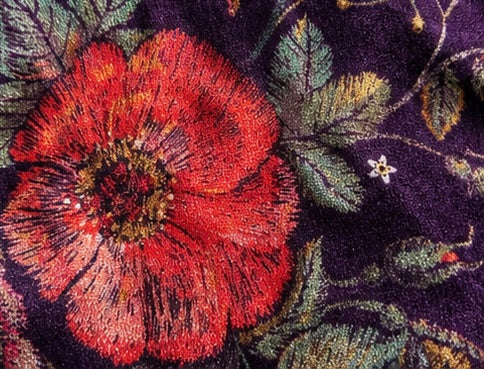 Oversized Floral Velour T-Shirt – Medium