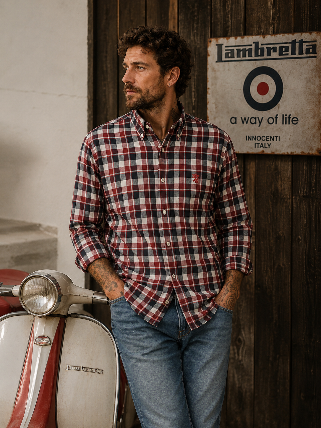 Lambretta Red White Check Shirt – XL - Grade A*