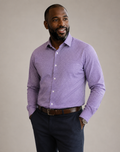 CANDA Purple Micro Pattern Long Sleeve Shirt - XXL