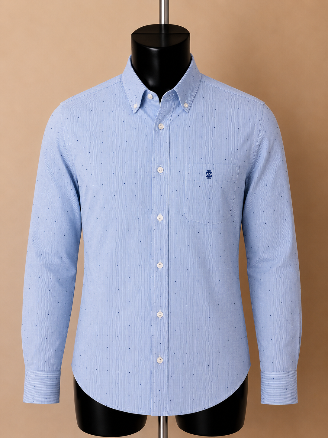 IZOD Men’s Sky Blue Micro Dot Button-Down Shirt - XL - Grade A