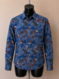 H.E. by Mango Slim Fit Blue Floral Print Shirt – Large