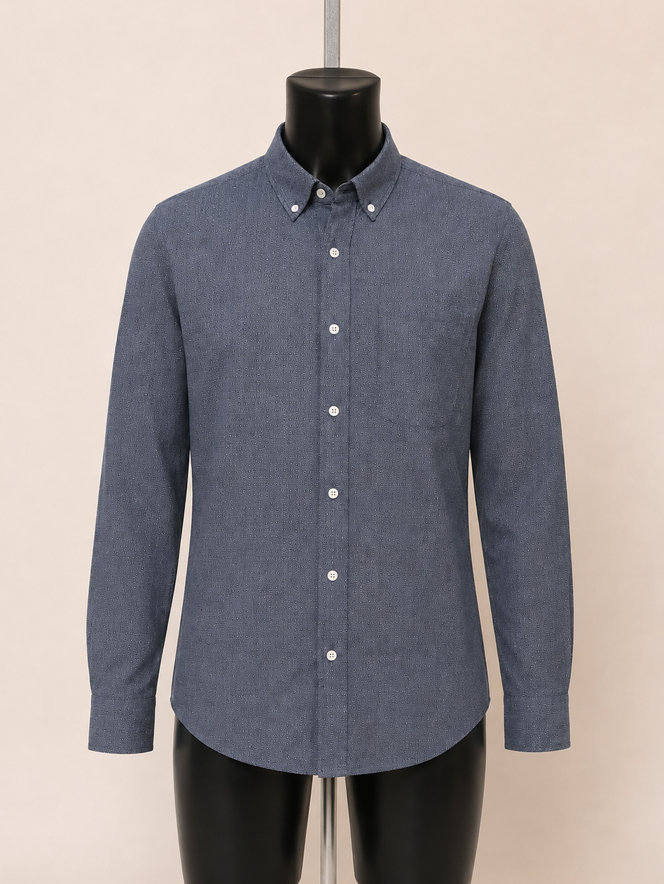 Express Shirt - Navy Geometric Print - XL - Grade A