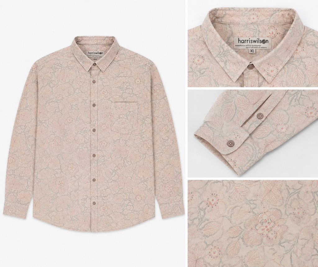 Harris Wilson Stone Pink Floral Cotton Shirt – XL