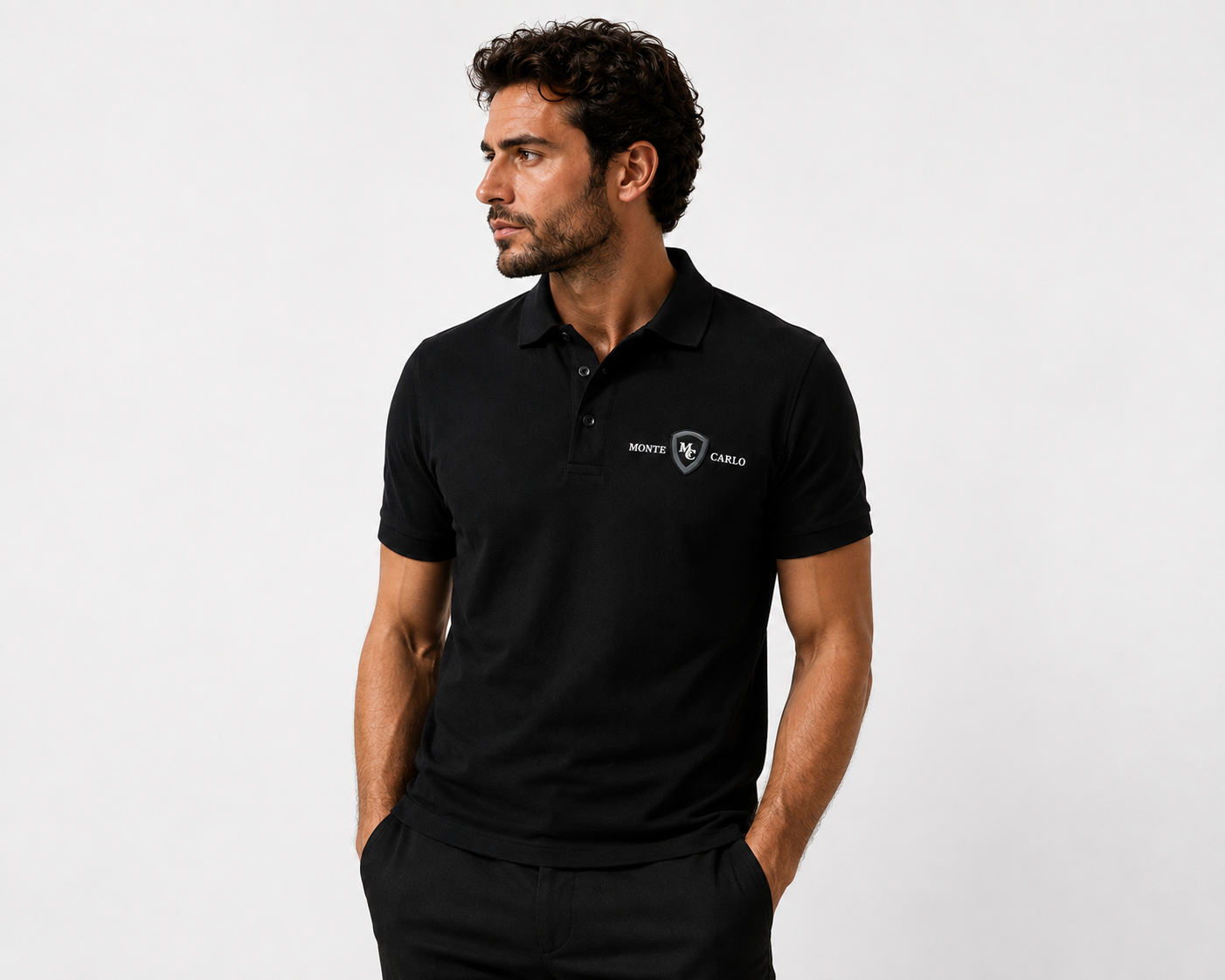 Monte Carlo Black Logo Polo Shirt - XL