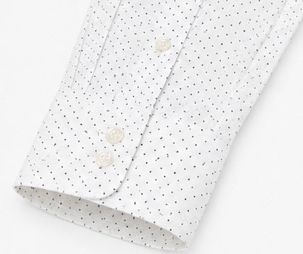 APT. 9 Slim Fit Stretch Dress Shirt White Black Micro Dot – Medium - Grade A