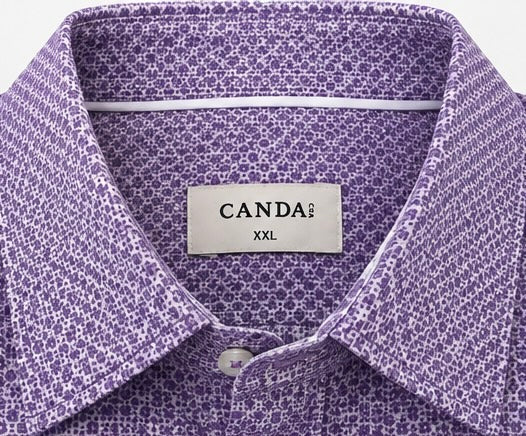 CANDA - Micro Pattern Long Sleeve Shirt - XXL - Grade A
