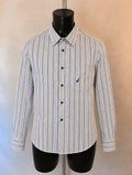 Nautica Shirt - White & Navy Vertical Stripe - Large - Grade A