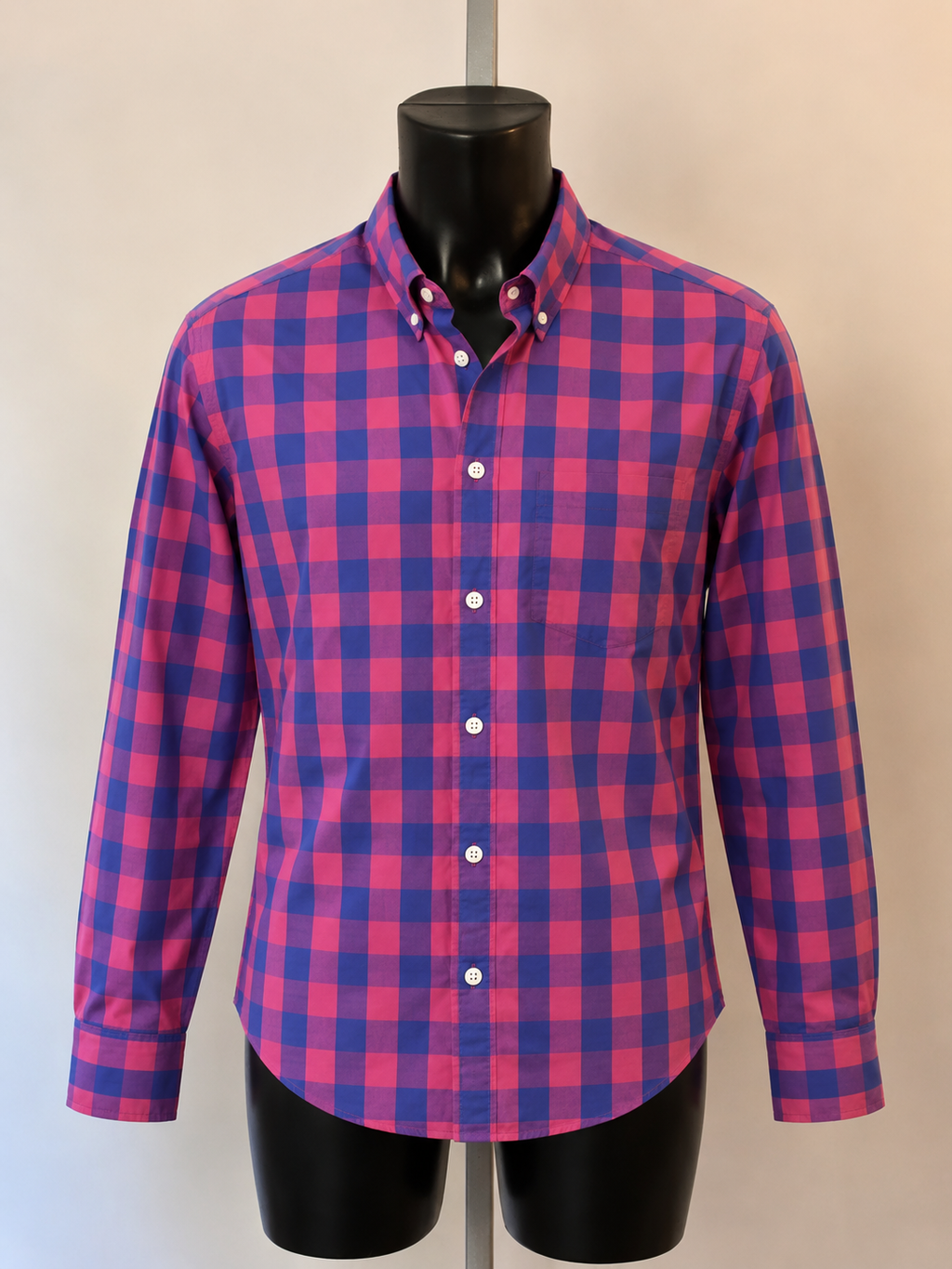 J.Crew Slim Fit Shirt - Pink & Blue Check - small - Grade A