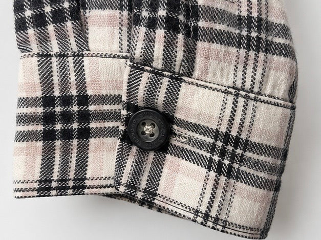 Big Rock Canyon Men’s Black & Cream Plaid Cotton Shirt – Large - Grade B