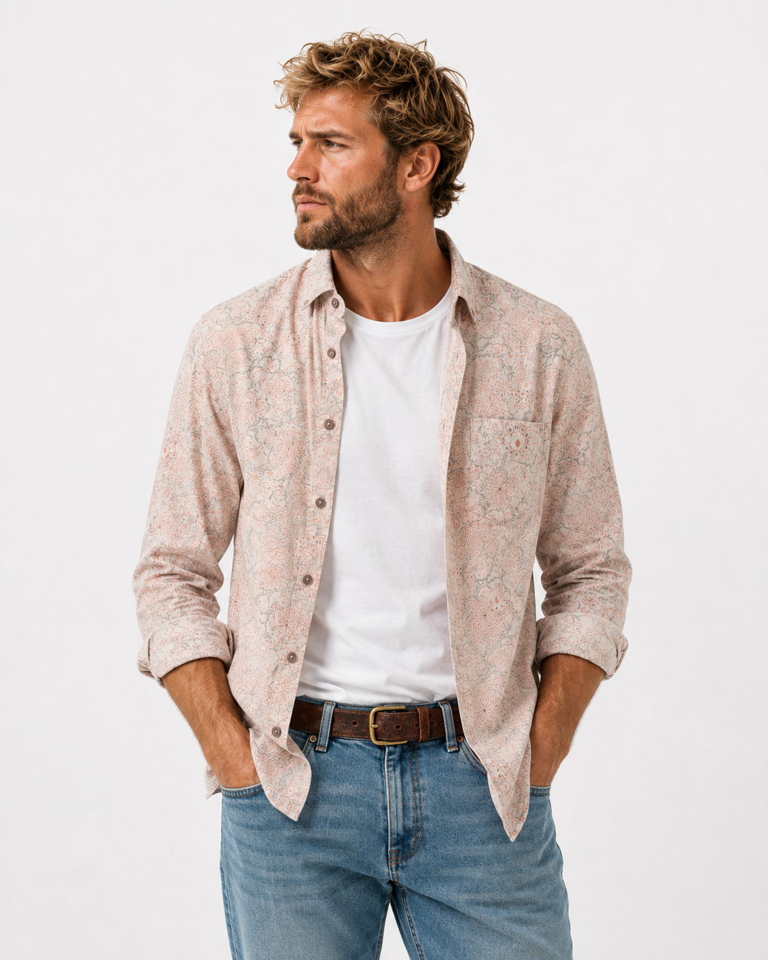 Harris Wilson Stone Pink Floral Cotton Shirt – XL