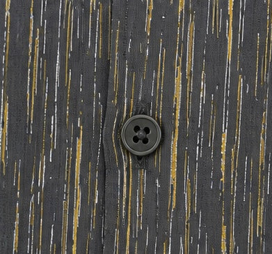 Kenneth Cole Shirt - Grey with Yellow Vertical Stripe Pattern - Large - Grade A
