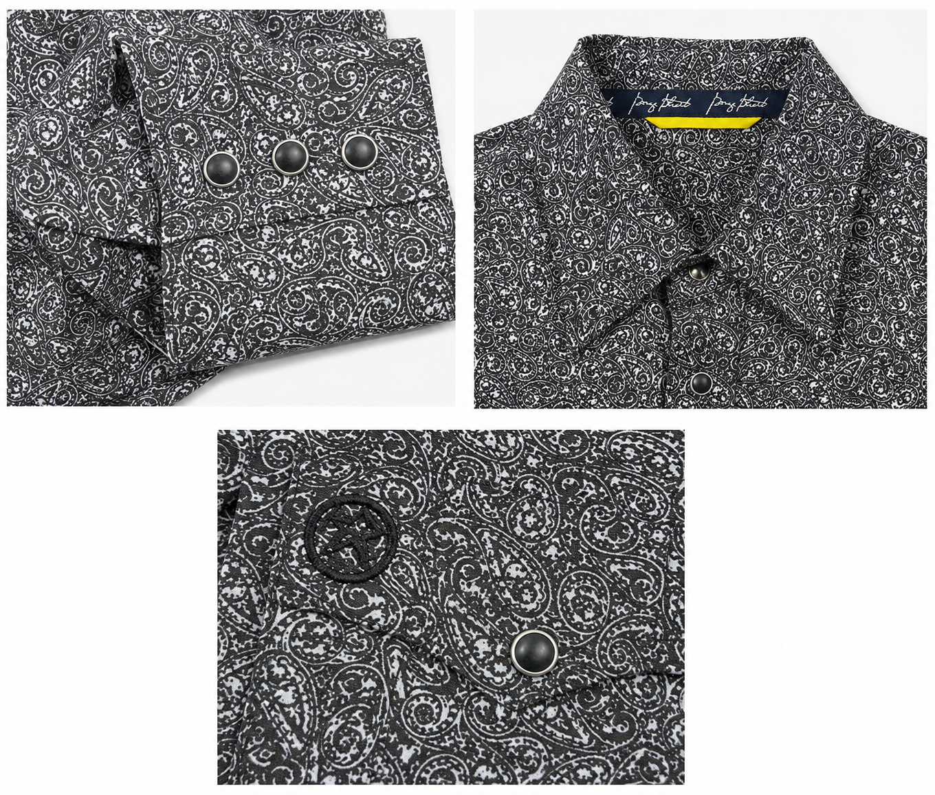 Wrangler George Strait™ Signature Collection Black Paisley Pearl Snap Western Shirt Men’s - Large